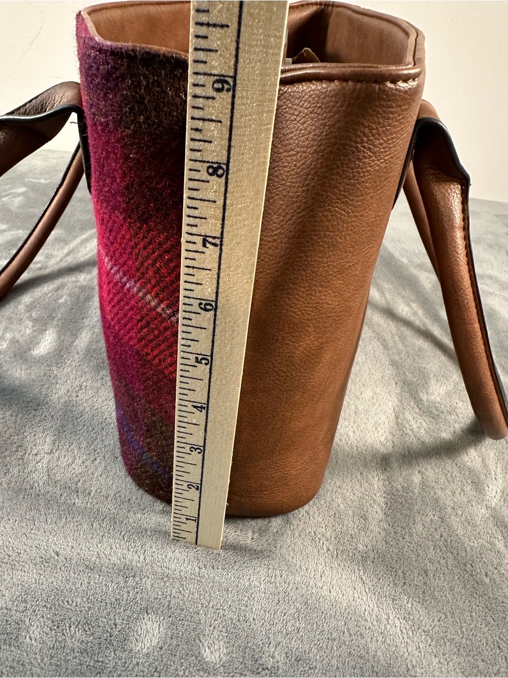 Harris Tweed Wool Handbag- Pink & Brown - Picture 4 of 8
